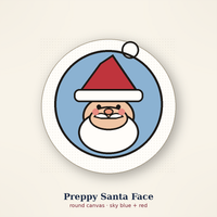 Preppy Santa Face needlepoint canvas rolled in protective tube