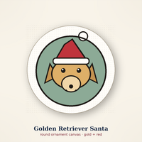 Golden Retriever Santa needlepoint canvas rolled in protective tube