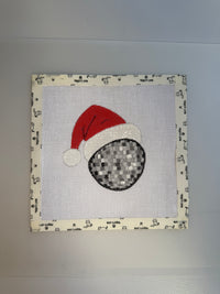 Disco Ball Santa Hat needlepoint canvas, hand-painted Christmas ornament, photo 3
