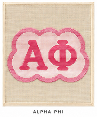 Alpha Phi mini sorority needlepoint canvas, 18ct bag charm big little gift
