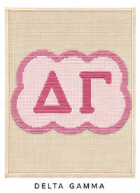 Delta Gamma mini sorority needlepoint canvas, 18ct bag charm big little gift