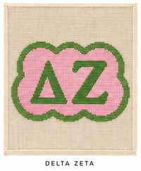 Delta Zeta mini sorority needlepoint canvas, 18ct bag charm big little gift