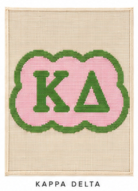 Kappa Delta mini sorority needlepoint canvas, 18ct bag charm big little gift