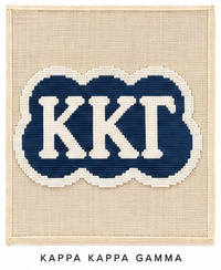 Kappa Kappa Gamma mini sorority needlepoint canvas, 18ct bag charm big little gift