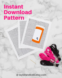 Funny Rx needlepoint pattern