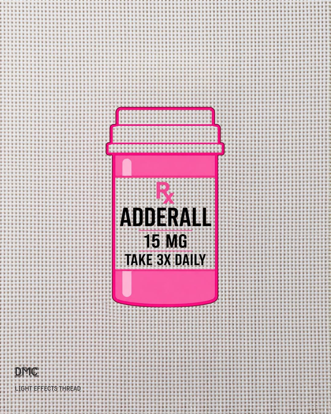 Adderall pill bottle needlepoint pattern PDF