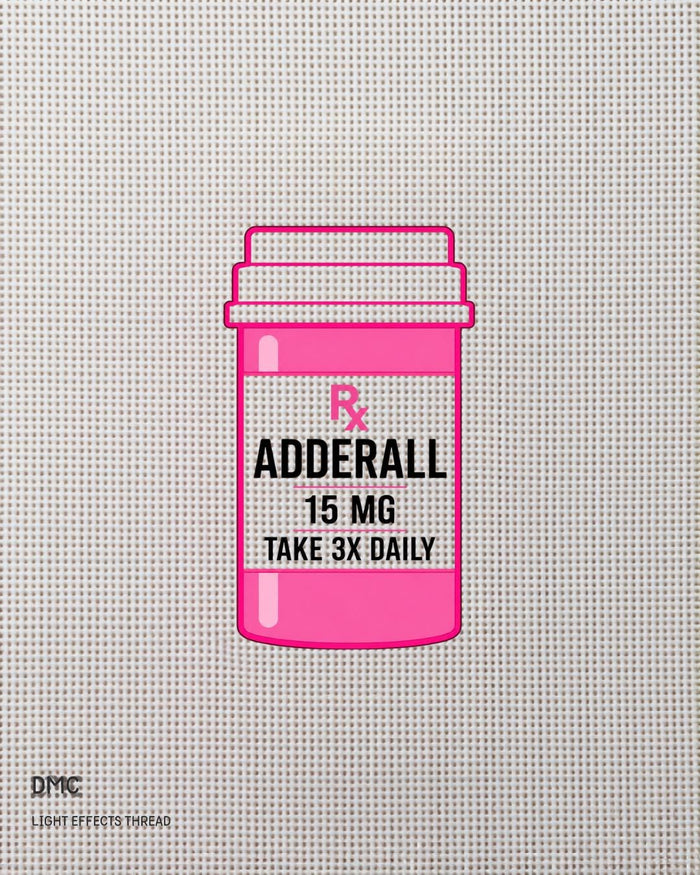 Adderall pill bottle needlepoint pattern PDF