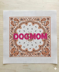 Dog Mom paisley bandana needlepoint canvas