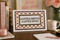 Gold garnet green needlepoint border