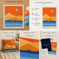 Sunset mountains needlepoint canvas