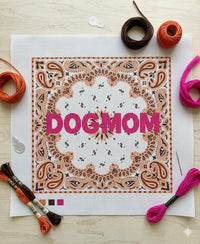 Dog mom needlepoint detail