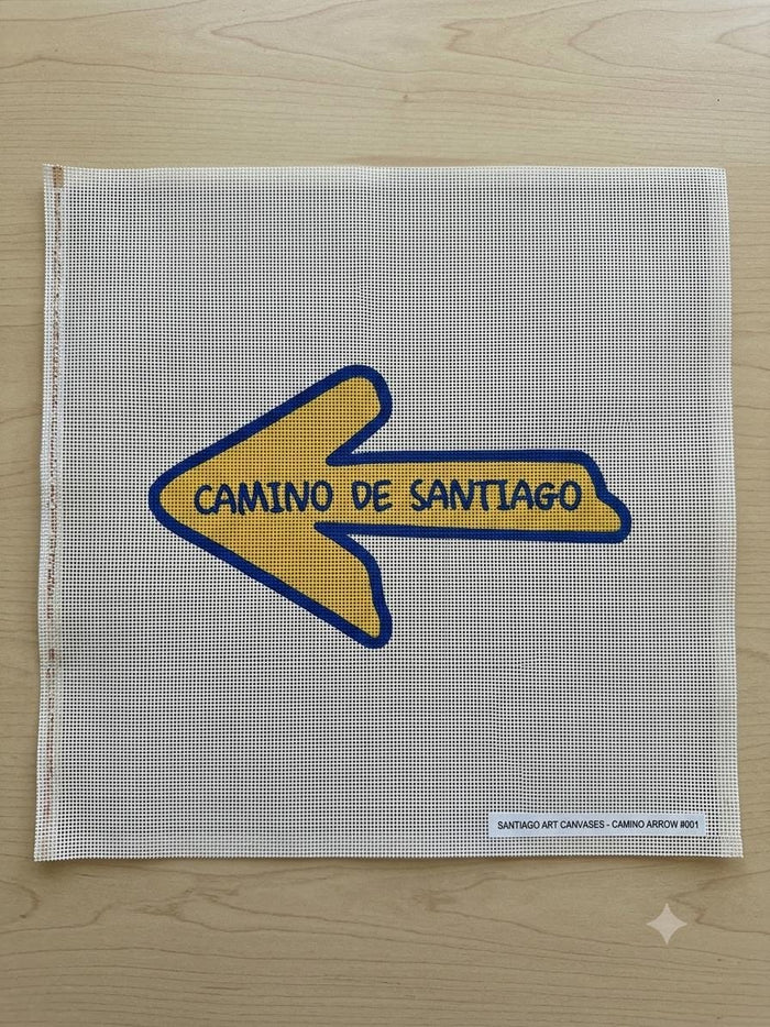 Camino de Santiago arrow needlepoint canvas