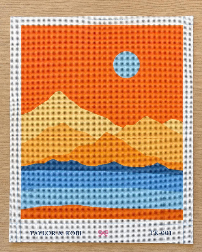 Andes mountains geometric needlepoint canvas