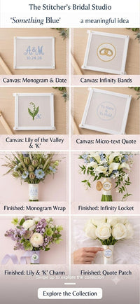 Bridal bouquet needlepoint charm styled