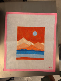 Modern landscape needlepoint gift