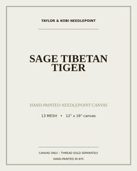 Sage tiger rug needlepoint detail