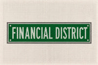 Financial District NYC street sign needlepoint canvas