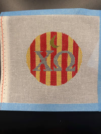 Blue stripe needlepoint styled