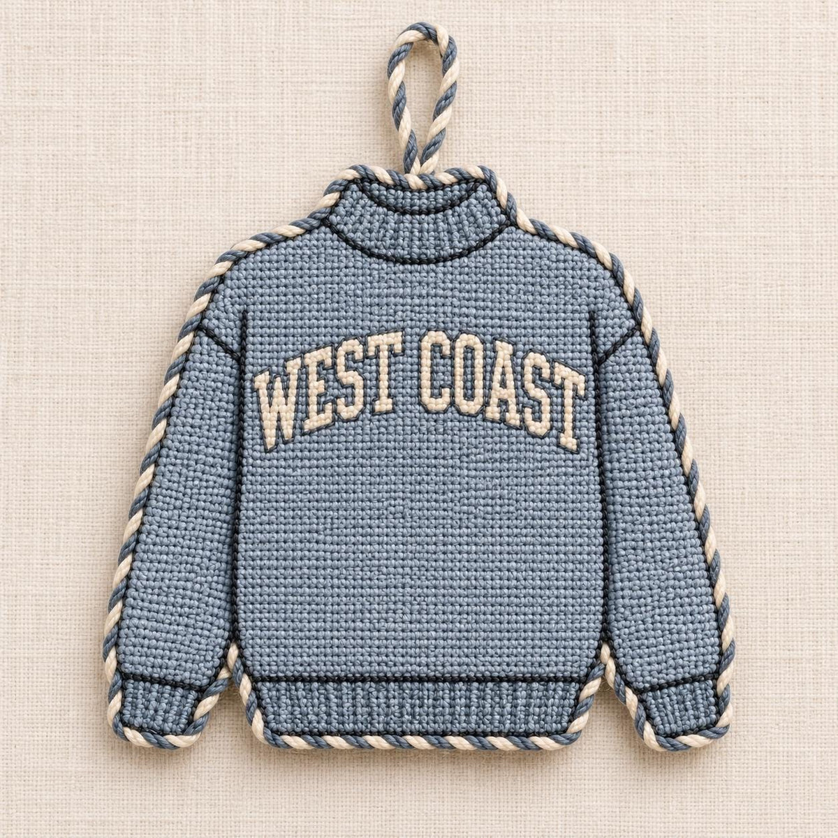 West Coast sweater ornament needlepoint canvas