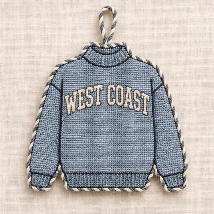 West Coast sweater ornament needlepoint canvas