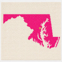 Ocean teal Maryland needlepoint canvas
